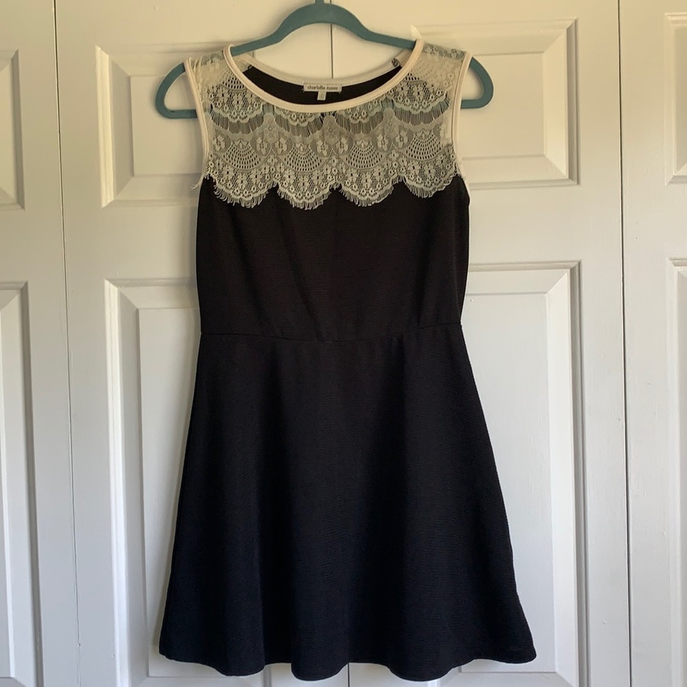Black Fit & Flare Dress w/ Lace